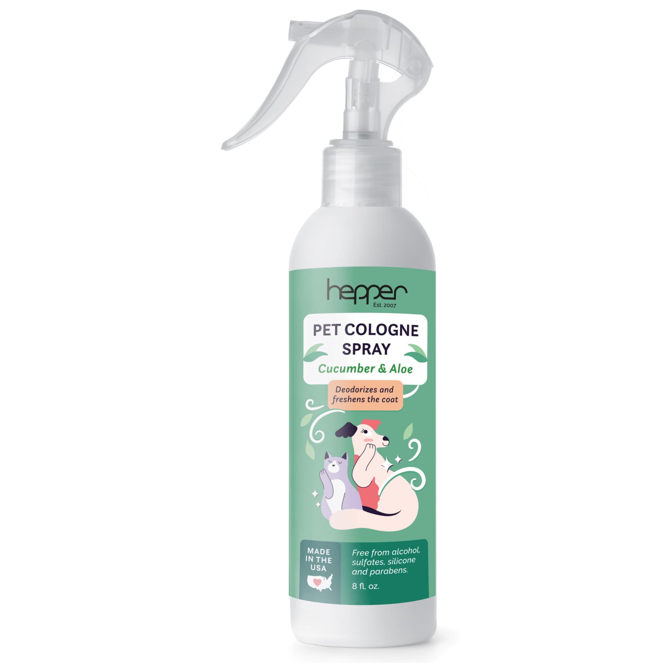 Bottle of pet cologne spray.
