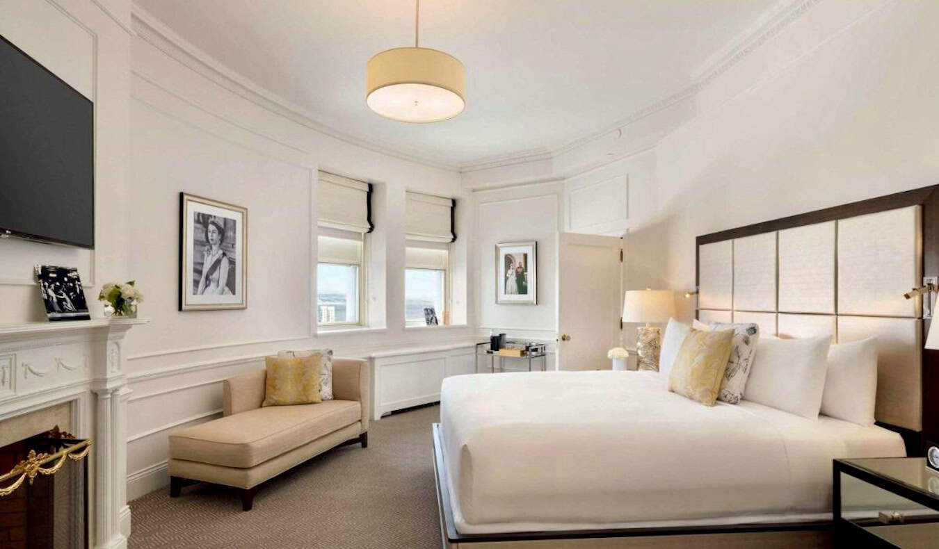 Luxurious hotel room at the Fairmont Le Château Frontenac in Quebec City